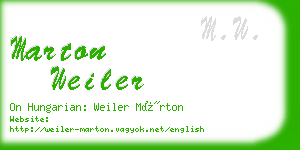 marton weiler business card